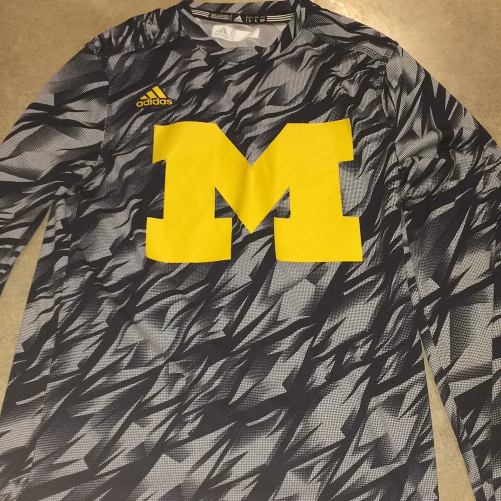 Navy blue long sleeve Adidas Michigan shirt